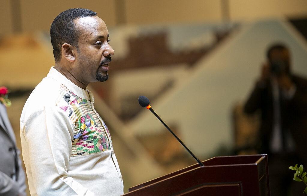 Prime Minister Abiy Ahmed of Ethiopia giving a speech in 2019. Credit: Paul Kagame.
