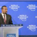 Abiy Ahmed, Prime Minister of Ethiopia, speaking at the World Economic Forum in 2019. Credit: World Economic Forum / Benedikt von Loebell.