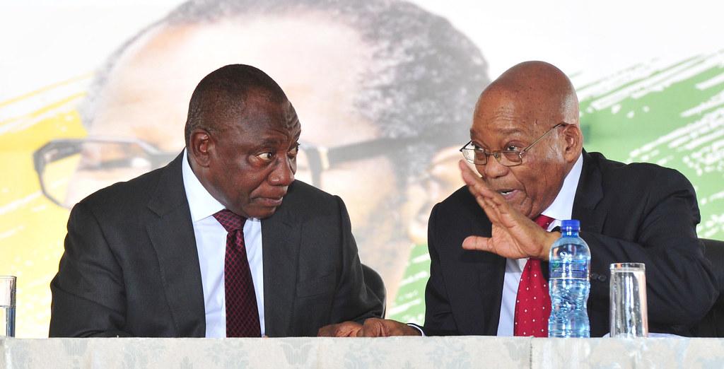 President Cyril Ramaphosa (left) with his predecessor, former President Jacob Zuma in 2017. Credit: GCIS.