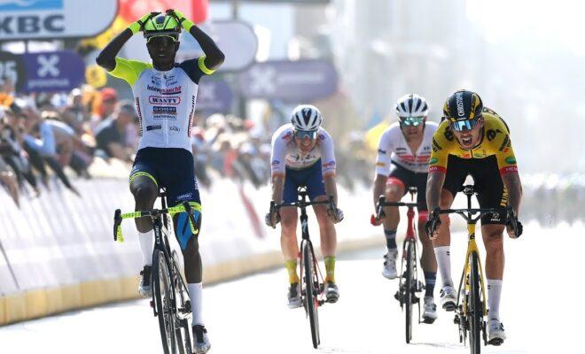 Eritreans Biniam Girmay wins the Gent-Wevelgem men's elite race in March 2022, becoming the race's first African winner.