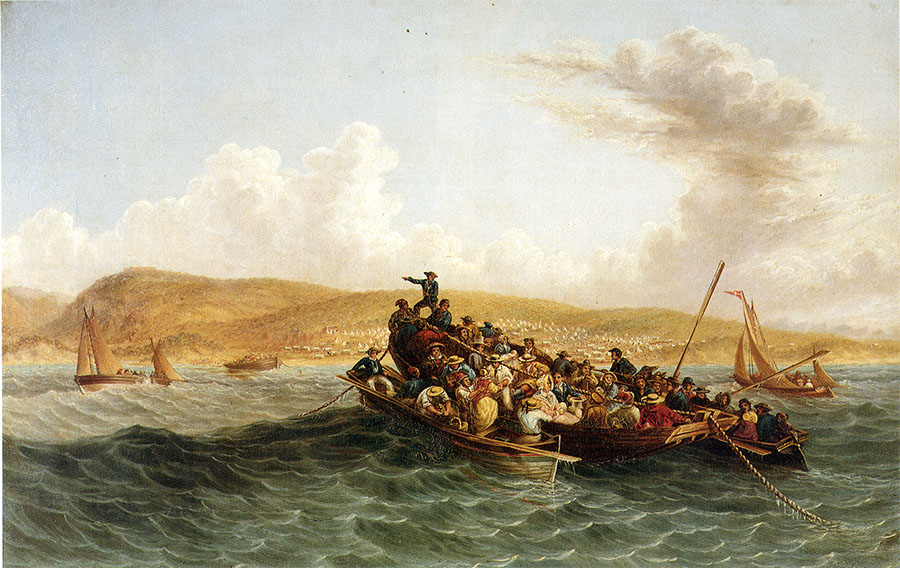 The British Settlers of 1820 Landing in Algoa Bay, an 1853 artwork by Thomas Baines.