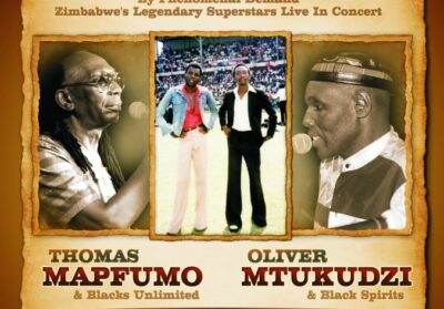 Poster of the legendary Thomas Mapfumo/Oliver Mtukudzi concerts in 2013. Image courtesy: Diana Jeater.