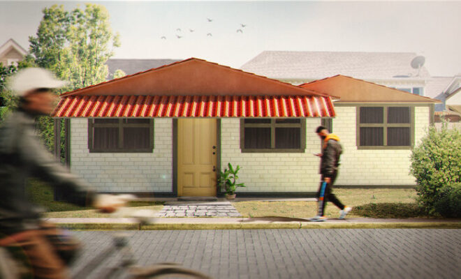 Rendering of a Kubik home, made from recycled plastic. Credit: Kubik.