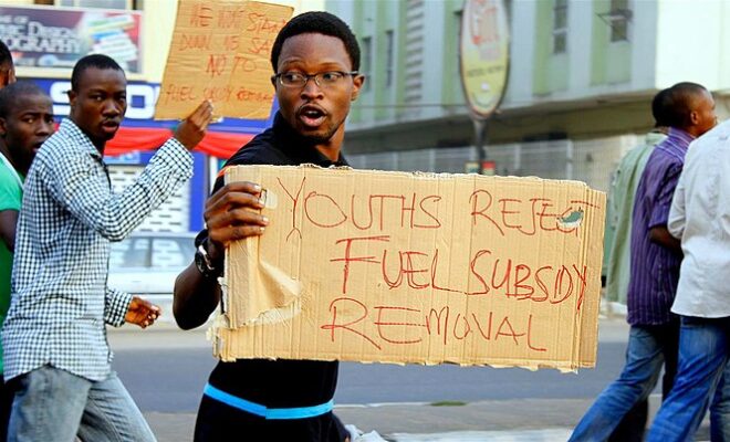When the government removed some fuel subsidies in 2012, it prompted huge protests across Nigeria. Credit: Kolawole Oreoluwa.