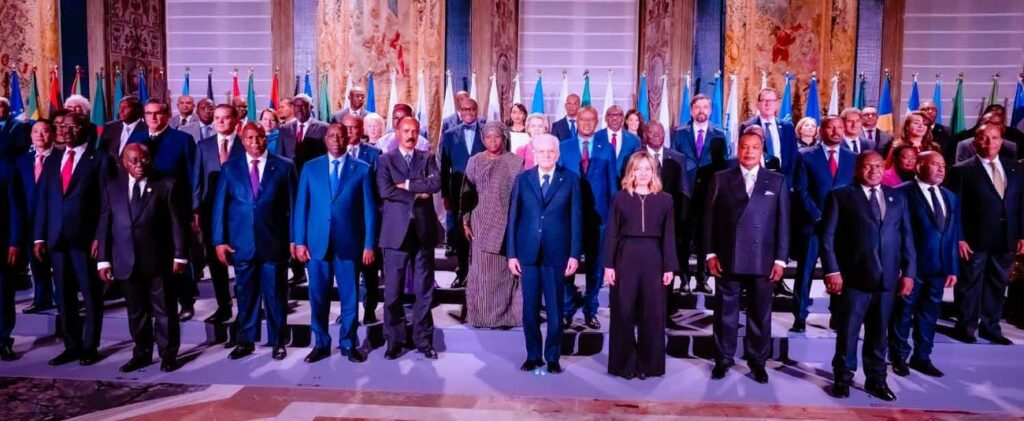 Several African leaders along with the president of the African Development Bank attended the Italy-Africa summit in Rome. Credit: African Development Bank.