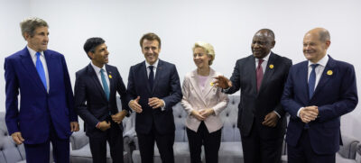 The leaders of the members of the Just Energy Transition Partnership (JET-P) with South Africa meet in Egypt at COP28. Credit: Simon Walker/No 10 Downing Street.