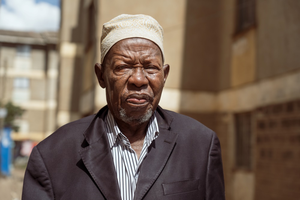 Maalim Hassan, a resident of Nairobi's Pumwani estate, says he did not agree with the Mau Mau's violent tactics during the anti-colonial struggle. Credit: Jaclynn Ashly.