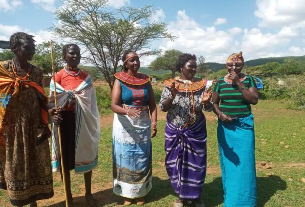Lillian Letiwa (middle) alongside members of the Ngari Green Project organisation. Credit: Lillian Letiwa.