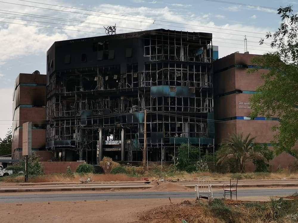 The Open University of Sudan, one of many whose premises have been destroyed in the conflict.