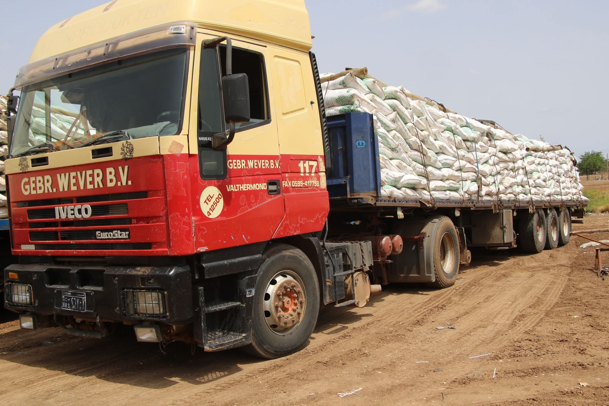 Fertiliser trucks secured by local actors.
