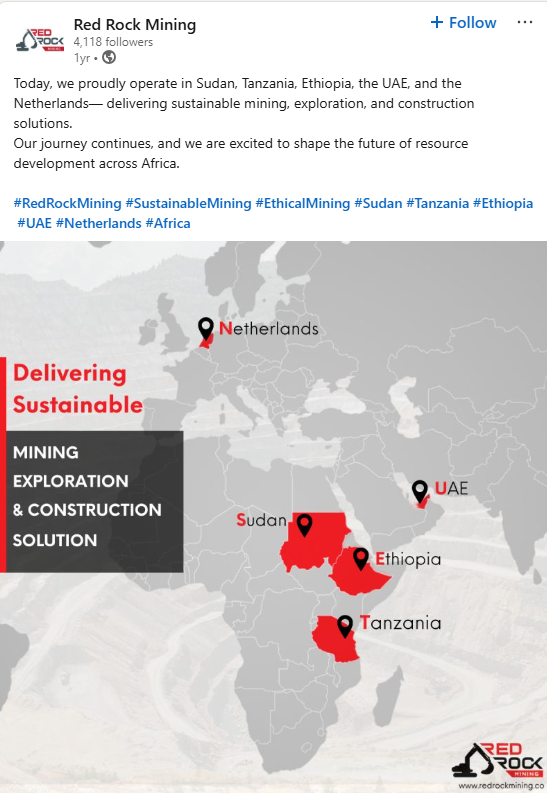 LinkedIn post by Red Rock Mining.